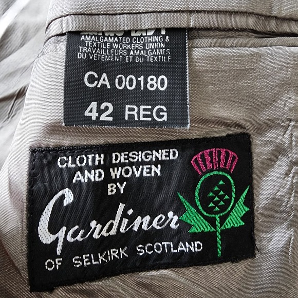 Vintage‎ Tweed Blazer Mens 42 R Scottish Wool Silk Hipster Jacket Gardiner Union - Picture 15 of 16